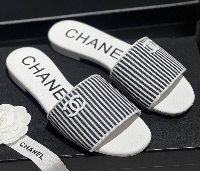 Шлепки Chanel женский текстиль черный 151153