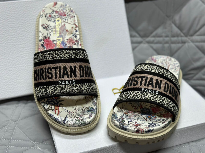 Шлепки Christian Dior женский текстиль черный 111887-2