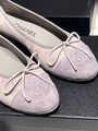 Балетки Chanel женский замша графитовый 149382-2