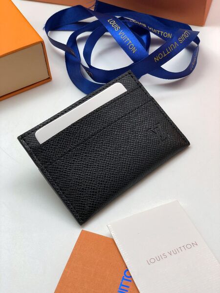 Держатель для карт Louis Vuitton Double женский кожа черный 16484-2