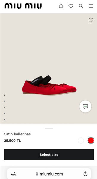 Балетки Miu Miu женский сатин бордовый 138283-2