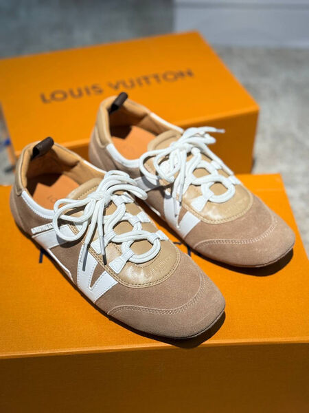 Кроссовки Louis Vuitton женский замша бежевый 189593-5