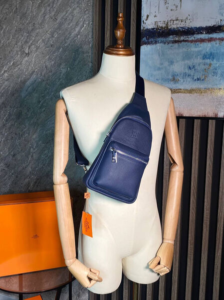 Мужская сумка слинг Hermès мужской кожа синий 144449-6
