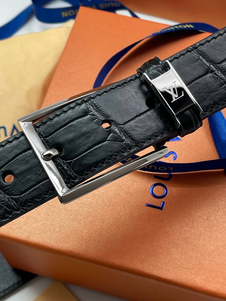 Мужской ремень Louis Vuitton мужской кожа черный 52988-4