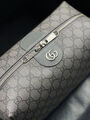 Мужской несессер косметичка Gucci мужской кожа графитовый 108450-4