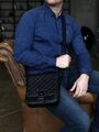 Мужская сумка мессенджер Gucci мужской кожа черный 42754-2