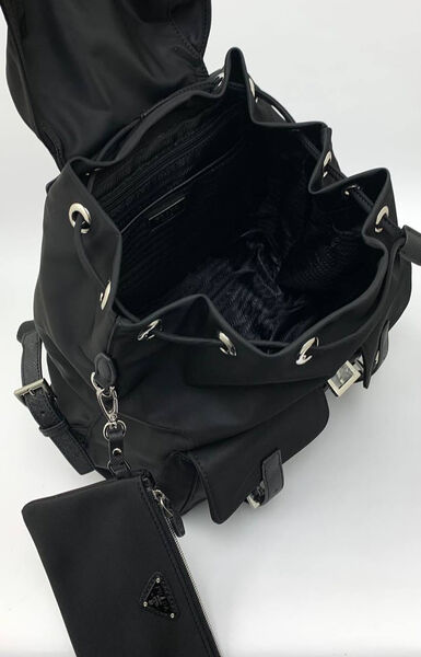 Рюкзак Prada женский нейлон черный 133573-3
