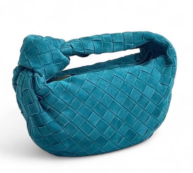 Сумка Bottega Veneta женский замша бирюзовый 151178