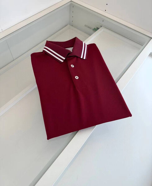 Мужское поло Brunello Cucinelli мужской бордовый 142555-5