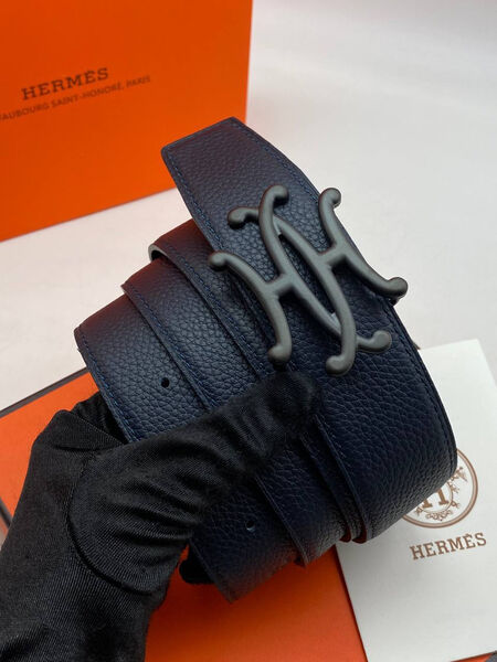 Мужской ремень Hermès мужской кожа черный 173278-4