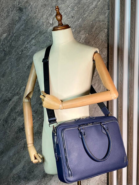 Мужской портфель Hermès мужской кожа синий 173008-2