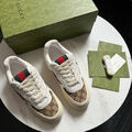 Мужские кеды Gucci мужской кожа бежевый 146776-5