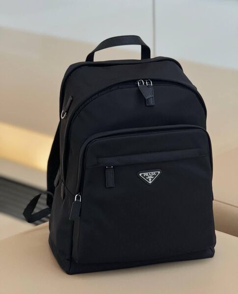 Мужской рюкзак Prada мужской нейлон черный 132406-5