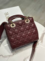 Сумка Christian Dior Lady женский кожа бордовый 196372-2