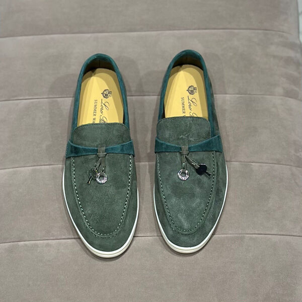 Лоферы Loro Piana женский замша болотный 117069-2