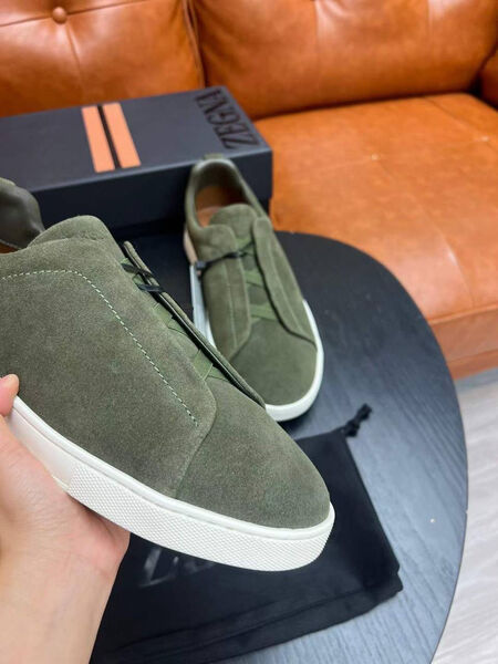 Мужские кеды Zegna мужской замша болотный 165774-7
