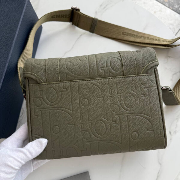 Мужская сумка мессенджер Christian Dior мужской кожа болотный 194530-3