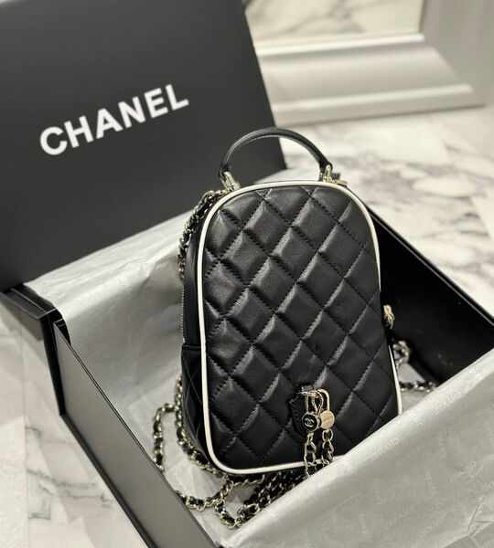 Рюкзак Chanel женский кожа черный 201225-2