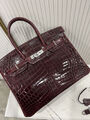 Сумка Hermès Birkin 35 ручная работа женский кожа бордовый 98480-2
