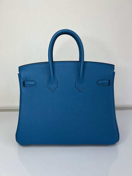 Сумка Hermès Birkin 25 ручная работа женский кожа бирюзовый 100616-3
