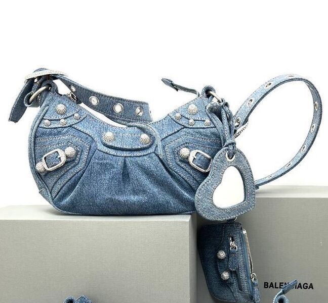Сумка Balenciaga женский джинса бирюзовый 143031