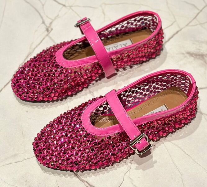 Балетки Alaïa женский кожа розовый 155677
