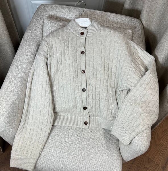 Кардиган Brunello Cucinelli женский вязаная ткань графитовый 200915