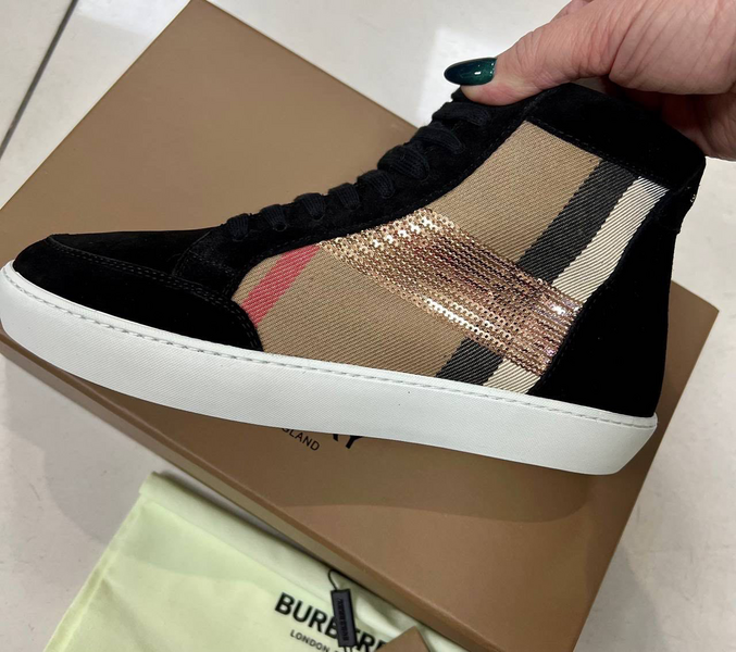 Кроссовки Burberry женский текстиль бежевый 33031-6