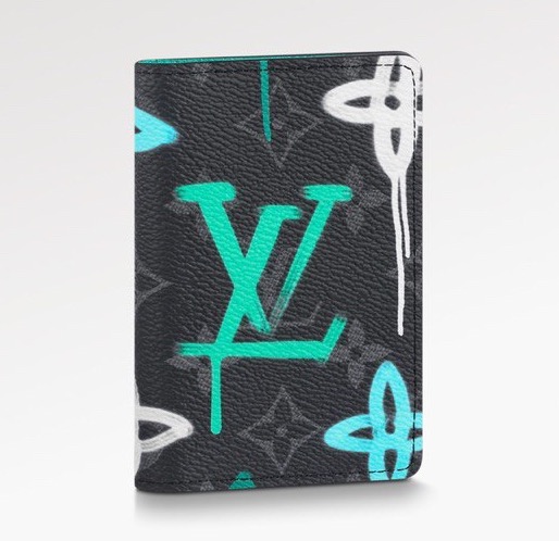 Мужской картхолдер Louis Vuitton мужской кожа черный 108456