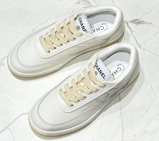 Кеды Chanel женский кожа белый 145477