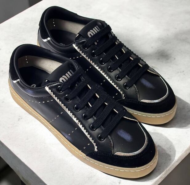 Кеды Miu Miu женский кожа черный 159249