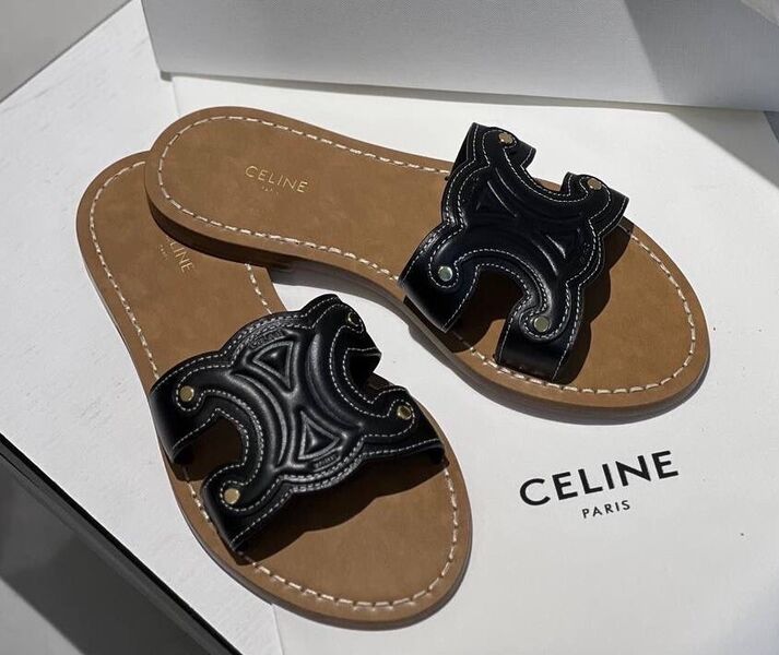 Шлепки Celine женский кожа черный 106730