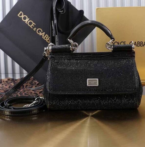 Сумка Dolce & Gabbana женский стразы черный,серебристый 172342
