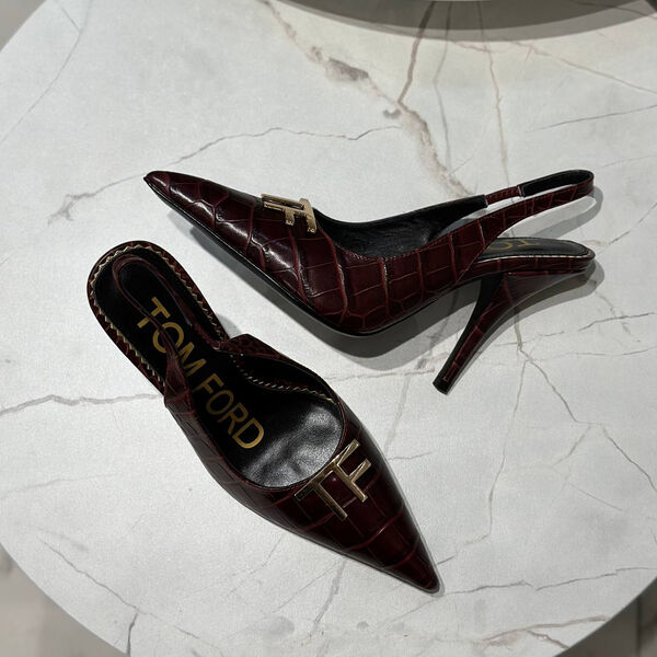 Туфли Tom Ford женский кожа бордовый 139536-2