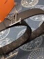 Мужской ремень Louis Vuitton мужской кожа черный 52930-2