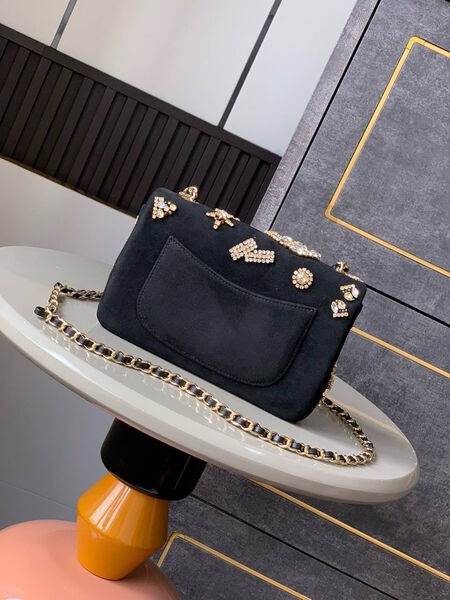 Сумка Chanel женский замша черный 194332-2