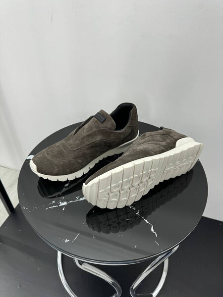 Мужские кроссовки Kiton мужской замша графитовый 190635-2