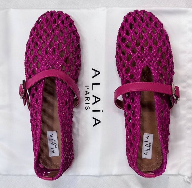 Балетки Alaïa женский кожа бордовый 188492