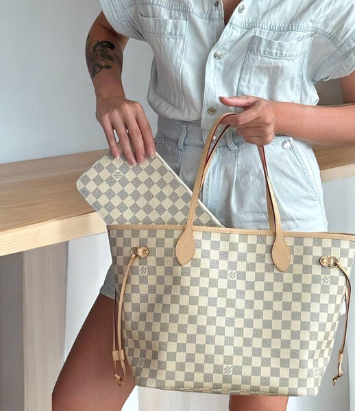 Сумка Louis Vuitton Neverfull женский кожа бежевый 156117-2