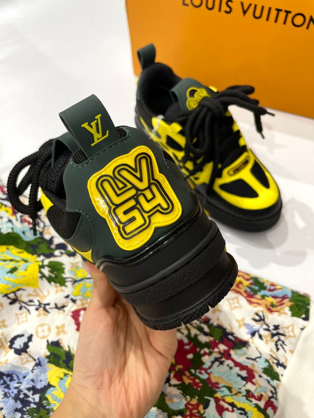 Кроссовки Louis Vuitton женский кожа горчичный 35739-3
