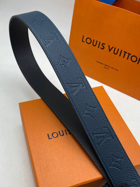 Мужской ремень Louis Vuitton мужской кожа синий 176183-2