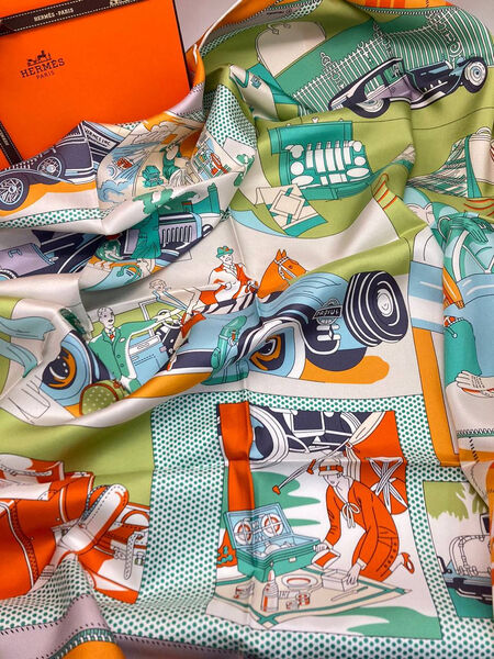 Платок Hermès женский шелк болотный 164207