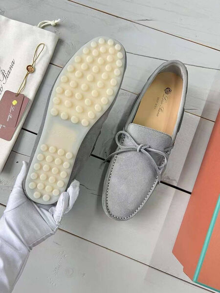 Мужские мокасины Loro Piana мужской замша графитовый 152213-4