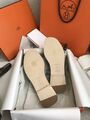 Шлепки Hermès женский текстиль синий 89467-3