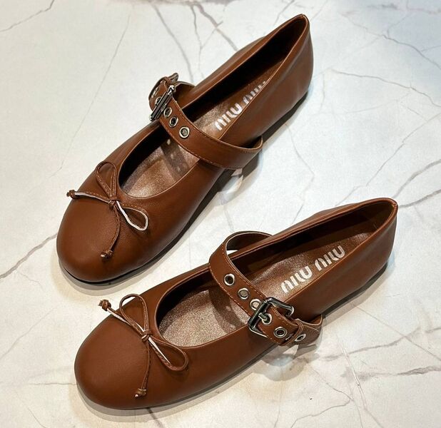 Балетки Miu Miu женский кожа 149478