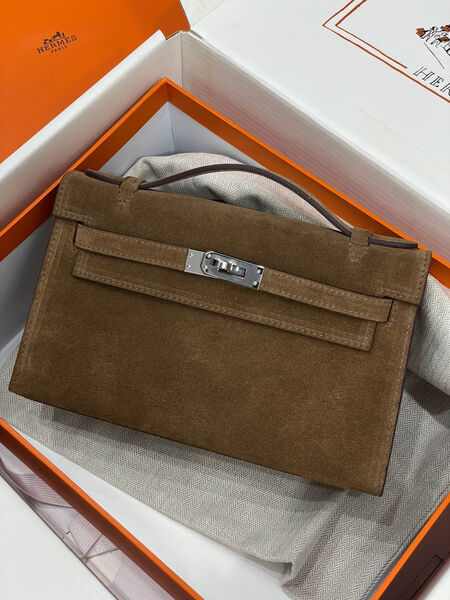 Сумка Hermèskelly Pochette женский замша 150187-2
