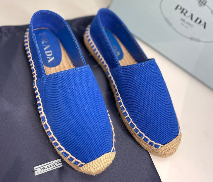 Слипоны Prada женский текстиль синий 71017