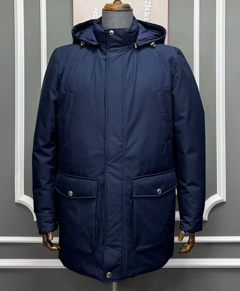 Мужской пуховик Brunello Cucinelli мужской синий 167328