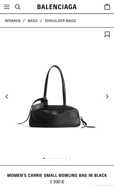 Сумка Balenciaga Carrie женский кожа черный 183948-2