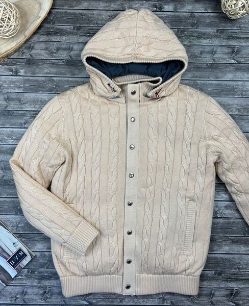 Мужской кардиган Brunello Cucinelli мужской вязаная ткань бежевый 105903